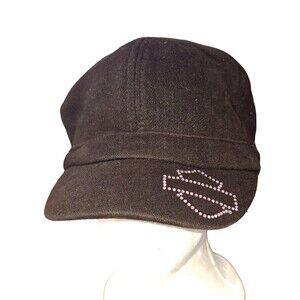 Harley Davidson Cap Women Black Pink Rhinestone Medium